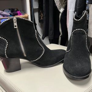 Perfect condition black suede boots with studs